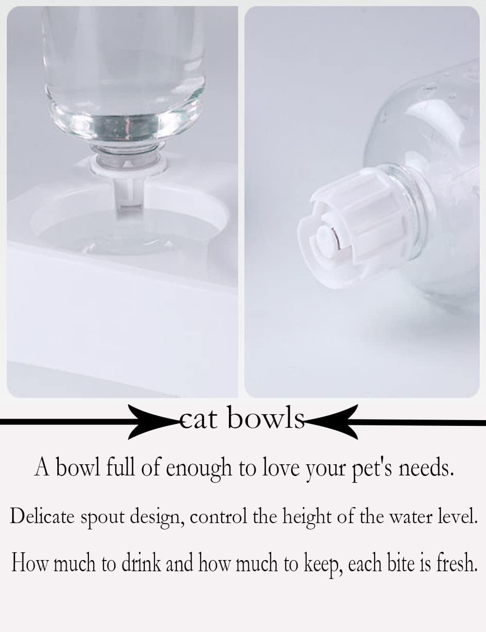 Gamelle Chat, Inclinable À 15° Bol Pour Chat Anti-Vomissements Bols, Pour Animaux De Compagnie 2-En-1 À Stockage D'Eau Automatique,Disponible Pour Les Chats Et Les Chiots