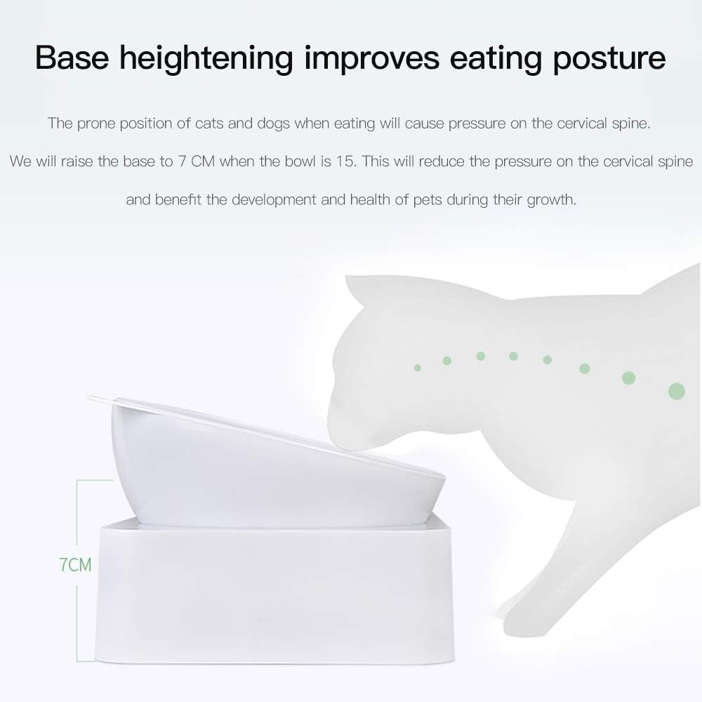 Gamelle Chat, Inclinable À 15° Bol Pour Chat Anti-Vomissements Bols, Pour Animaux De Compagnie 2-En-1 À Stockage D'Eau Automatique,Disponible Pour Les Chats Et Les Chiots