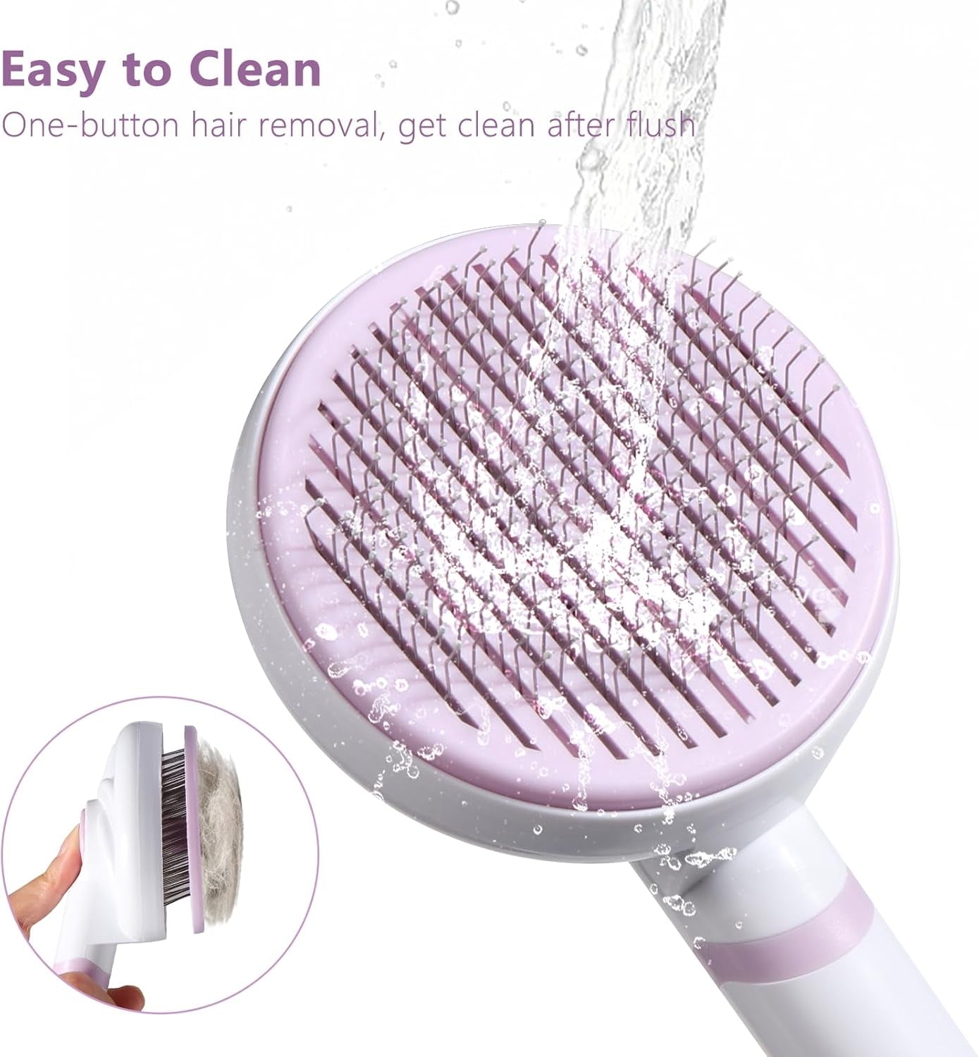 Brosse Pour Chat, Nettoyage Des Peluches, Poignée Amovible, Brosse De Nettoyage Pour Animaux De Compagnie (Violet)