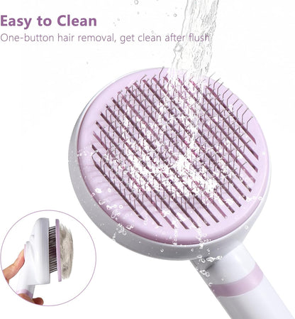 Brosse Pour Chat, Nettoyage Des Peluches, Poignée Amovible, Brosse De Nettoyage Pour Animaux De Compagnie (Violet)