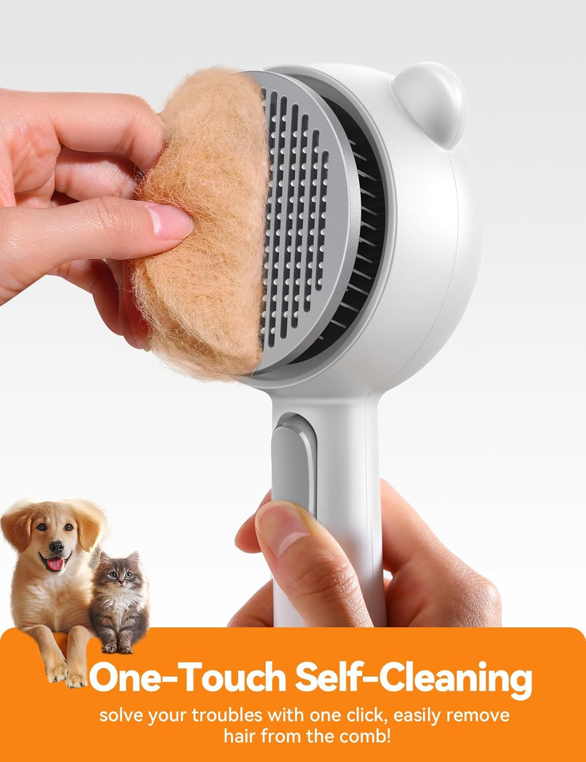 Brosse Vapeur Chat Rechargeable, Brosse Vapeur Chien Avec Bouton De Déverrouillage, Brossechat Pour Poils Long Et Court, Pour Chiens, Lapins