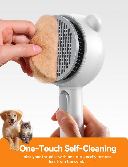 Brosse Vapeur Chat Rechargeable, Brosse Vapeur Chien Avec Bouton De Déverrouillage, Brossechat Pour Poils Long Et Court, Pour Chiens, Lapins