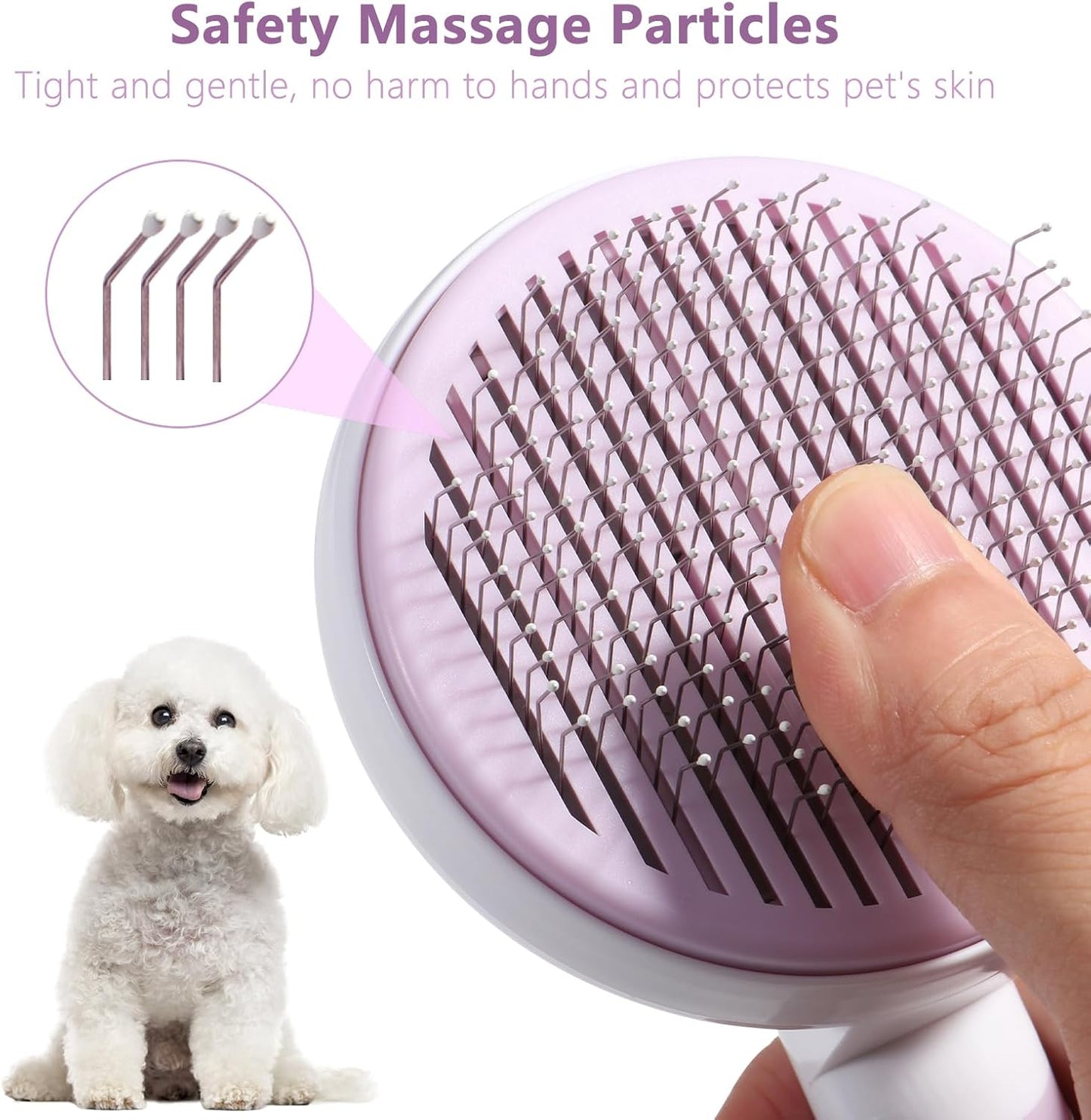 Brosse Pour Chat, Nettoyage Des Peluches, Poignée Amovible, Brosse De Nettoyage Pour Animaux De Compagnie (Violet)