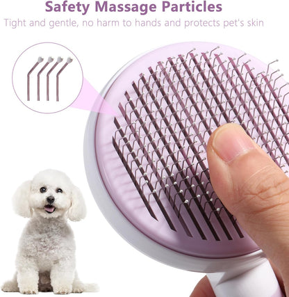 Brosse Pour Chat, Nettoyage Des Peluches, Poignée Amovible, Brosse De Nettoyage Pour Animaux De Compagnie (Violet)