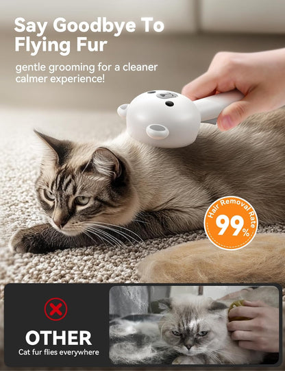 Brosse Vapeur Chat Rechargeable, Brosse Vapeur Chien Avec Bouton De Déverrouillage, Brossechat Pour Poils Long Et Court, Pour Chiens, Lapins